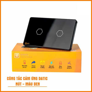 Công Tắc Cảm Ứng Datic – 2 Nút Màu Đen