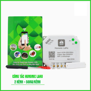 Công tắc Hunonic Lahu 2 kênh (500W/1 kênh)