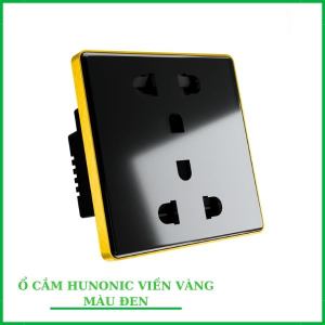 Ổ Cắm Mặt Kính Vuông Viền Vàng Ổ Cắm Mặt Kính Vuông Viền Vàng